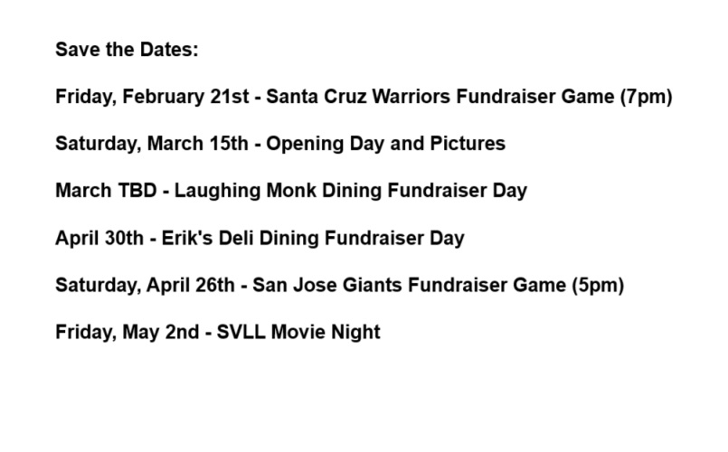 Saves the Dates - Spring Events!