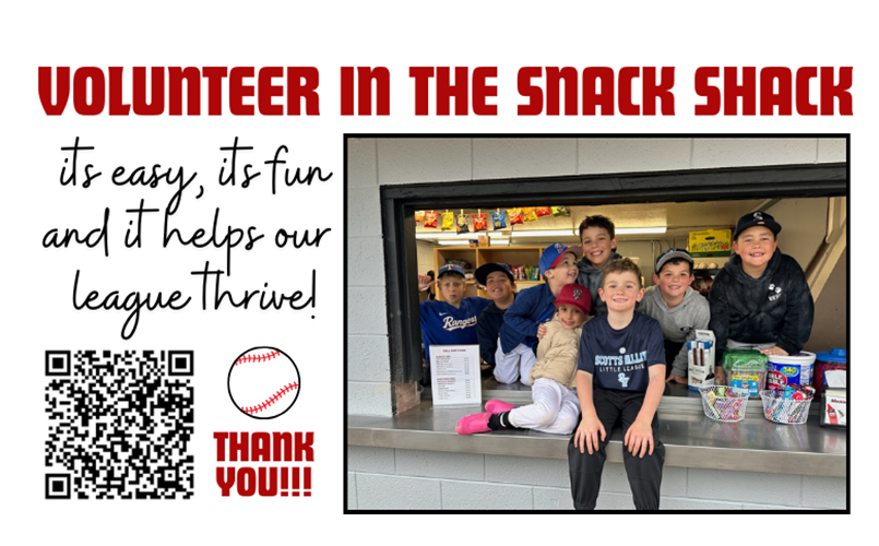 Snack Shack Volunteers Needed!